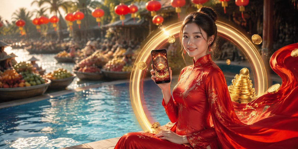 Người phụ nữ mặc áo dài nhận thưởng hoàn trả tại vùng Mekong